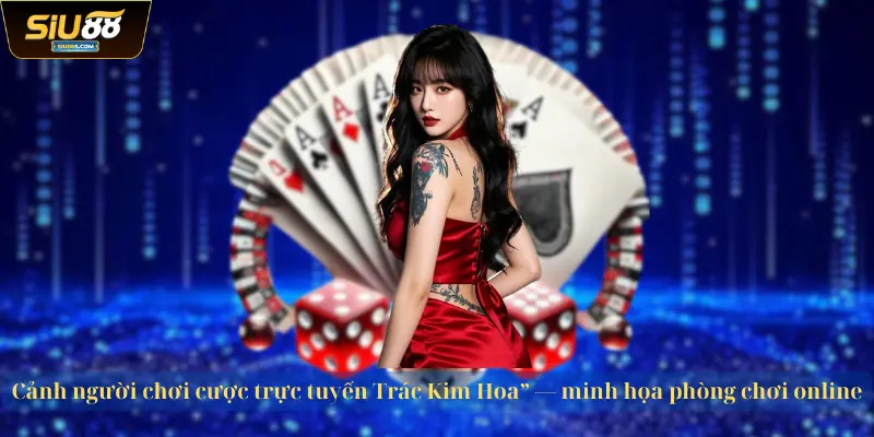 Cảnh người chơi cược trực tuyến Trác Kim Hoa” — minh họa phòng chơi online