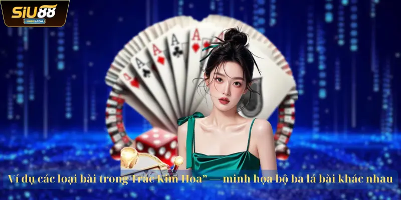 Ví dụ các loại bài trong Trác Kim Hoa” — minh họa bộ ba lá bài khác nhau